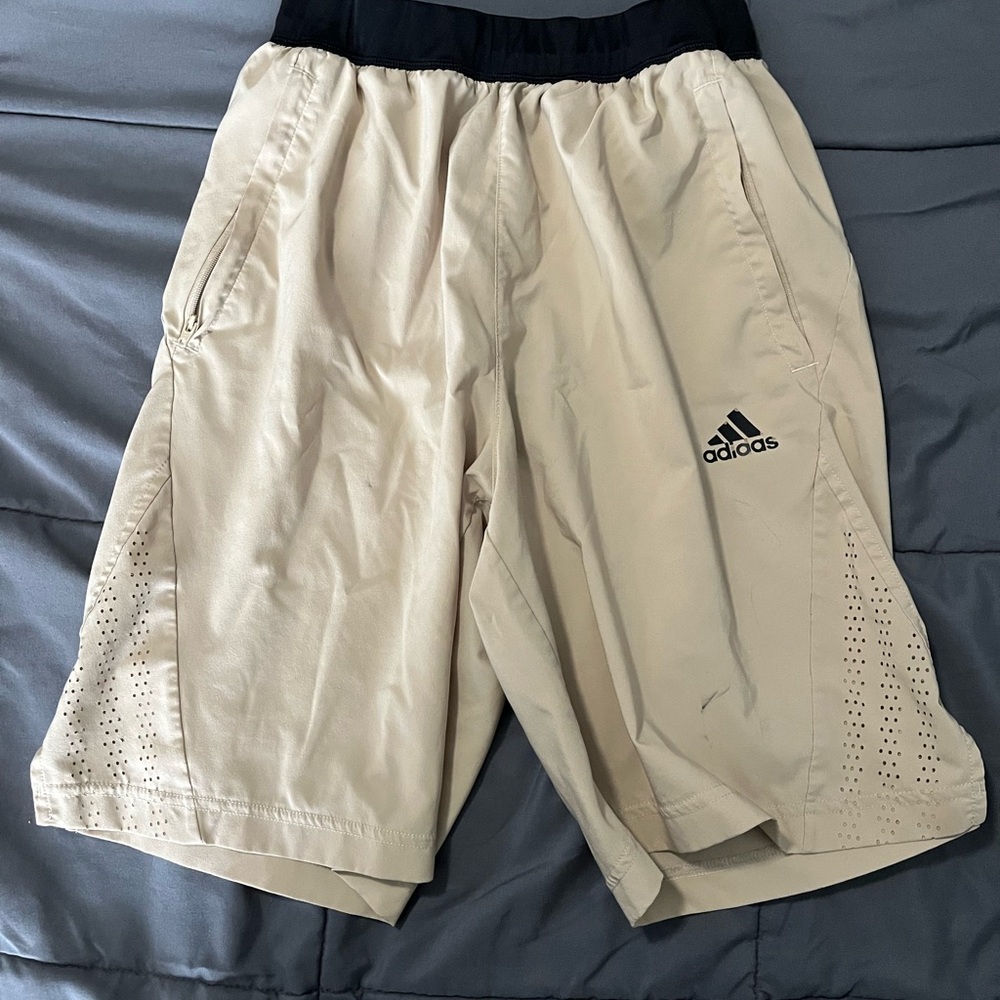 Adidas Men's Beige Athletic Shorts